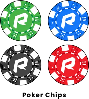 Colorful Poker Chips Vector Illustration