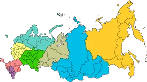 Colorful Political Mapof Russia PNG image