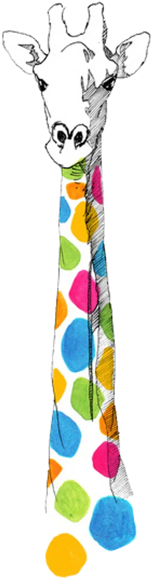 Colorful Polka Dot Giraffe Artwork