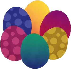 Colorful Polka Dotted Easter Eggs PNG image