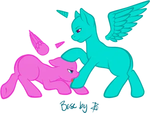 Colorful Pony Friends Base Art PNG
