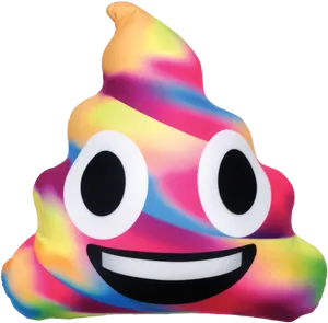 Colorful Poop Emoji Cushion.jpg PNG image