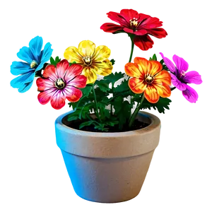 Colorful Potted Flowers Png Ijj95 PNG image