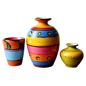 Colorful Pottery Creations PNG Ire