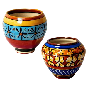 Colorful Pottery Creations PNG Kto