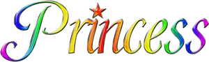 Colorful Princess Text Graphic PNG