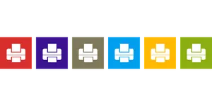 Colorful_ Printer_ Icons_ Set