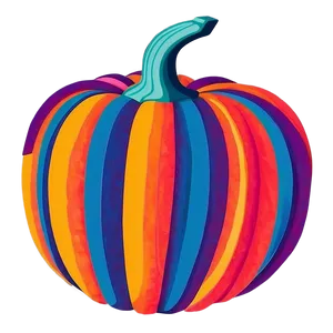 Colorful Pumpkin Silhouette PNG 06292024