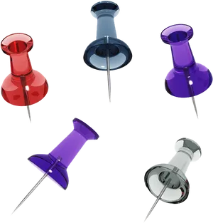 Colorful Push Pins Floating PNG