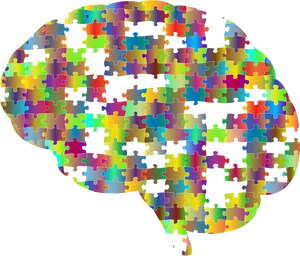 Colorful Puzzle Brain Clipart PNG image