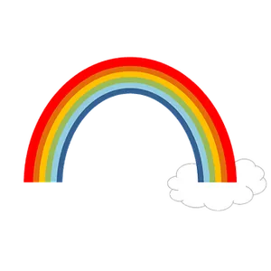 Colorful Rainbowand Cloud Graphic PNG image