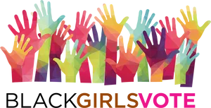 Colorful Raised Hands Voting Advocacy PNG image