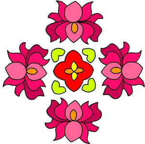 Colorful_ Rangoli_ Floral_ Design PNG image