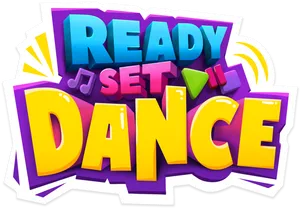 Colorful Ready Set Dance Logo PNG image