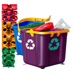 Colorful Recycle Bin PNG 06132024