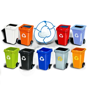 Colorful Recycle Bin PNG 5