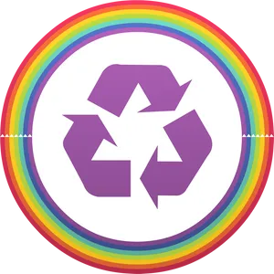 Colorful Recycle Symbol Rainbow Circle PNG image