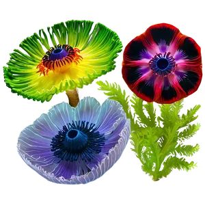 Colorful Reef Anemones PNG Wcg83 PNG