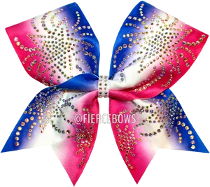 Colorful Rhinestone Cheer Bow PNG image