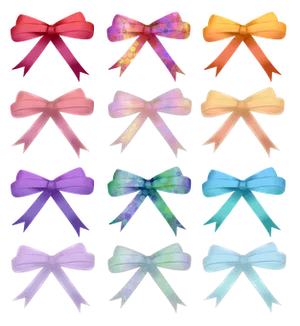 Colorful Ribbon Bows Collection PNG image