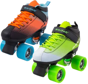 Colorful Riedell Roller Skates PNG image