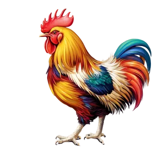 Colorful Rooster Art PNG 05242024