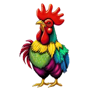 Colorful Rooster Art PNG Tgp