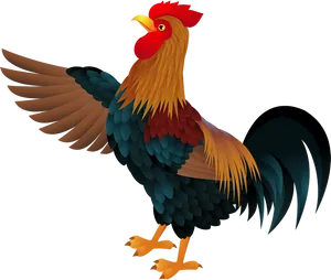 Colorful Rooster Illustration PNG image