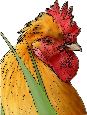 Colorful Rooster Portrait PNG image