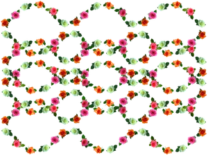 Colorful Rose Pattern Black Background