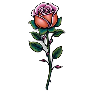 Colorful Rose Tattoo Illustration PNG 21 PNG