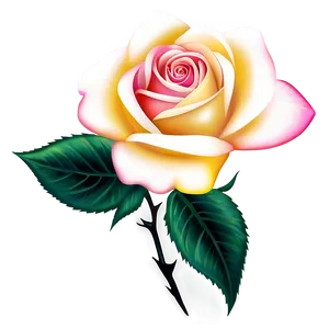 Colorful Rose Tattoo Illustration PNG Xft PNG