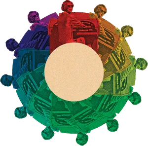 Colorful Roulette Wheel Artistic Representation PNG image