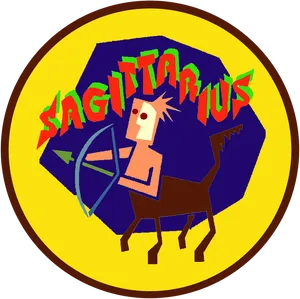 Colorful Sagittarius Zodiac Sign Illustration PNG image