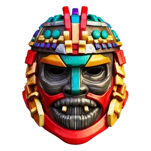Colorful Samurai Helmet PNG Noc