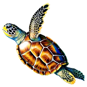 Colorful Sea Turtle Art Png 05242024 PNG image