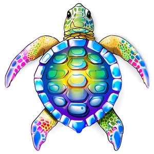 Colorful Sea Turtle Art Png 05242024 PNG image