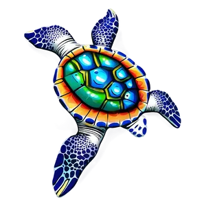 Colorful Sea Turtle Art Png Kxj PNG image