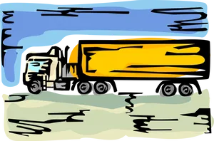 Colorful Semi Truck Illustration PNG