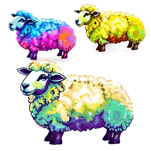 Colorful Sheep PNG Hsy