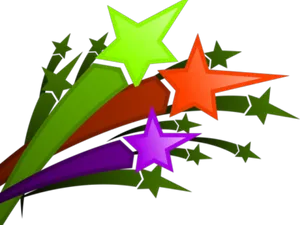 Colorful Shooting Stars Graphic PNG image