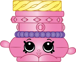 Colorful Shopkins Character Stack PNG image