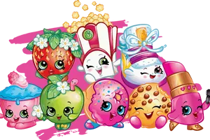 Colorful Shopkins Characters PNG image