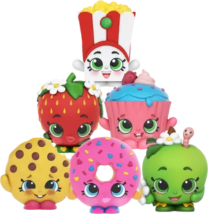 Colorful Shopkins Characters PNG