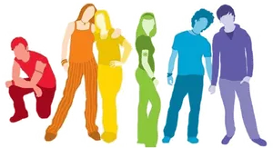Colorful Silhouettes L G B T Representation PNG