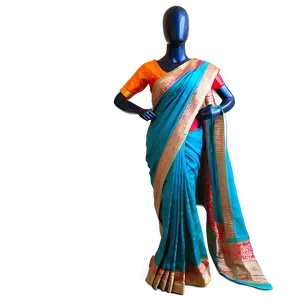 Colorful Silk Saree PNG 14