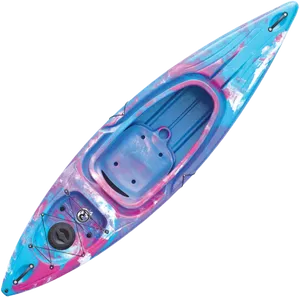 Colorful Single Kayak Top View PNG image
