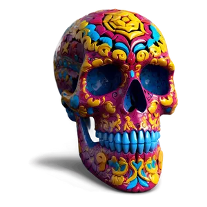 Colorful Skull Face Artwork PNG Kua