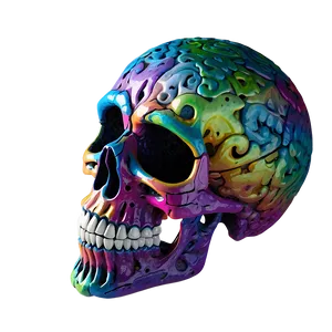 Colorful Skull Face Artwork PNG Seh21 PNG
