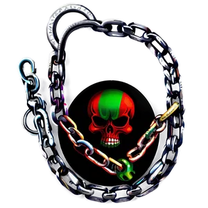 Colorful Skulland Chains Graphic PNG